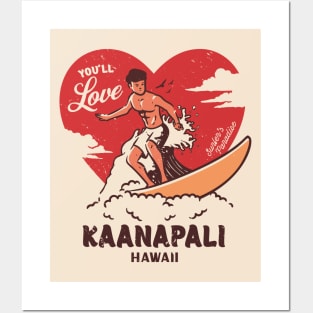 Vintage Surfing You'll Love Kaanapali, Maui, Hawaii // Retro Surfer's Paradise Posters and Art